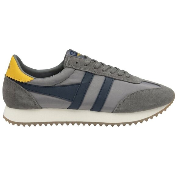 Gola Boston 78 Gray Navy Yellow Suede Leather Textile Sneakers Size 10 - Picture 1 of 9